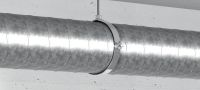 Скоба за вентилационен тръбопровод MV-PIF Скоба за вентилационен тръбопровод със звукоизолиращ елемент и конекторна глава M8/M10, 1/2 или 3/4 Приложения 1